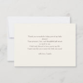 Soft Pastel Peach Boho Modern Baby Shower サンキューカード (裏面)