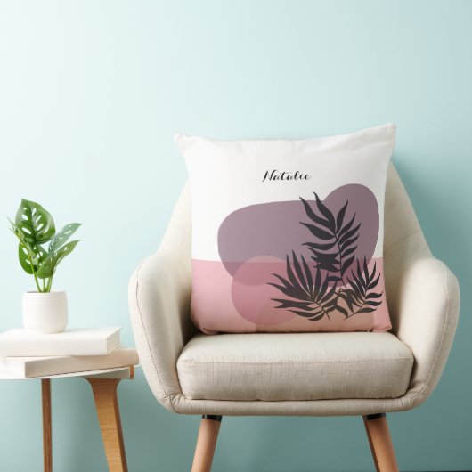 Soft Pastel Pink Abstract Tropical  クッション (椅子)