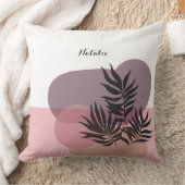 Soft Pastel Pink Abstract Tropical  クッション (ブランケット)