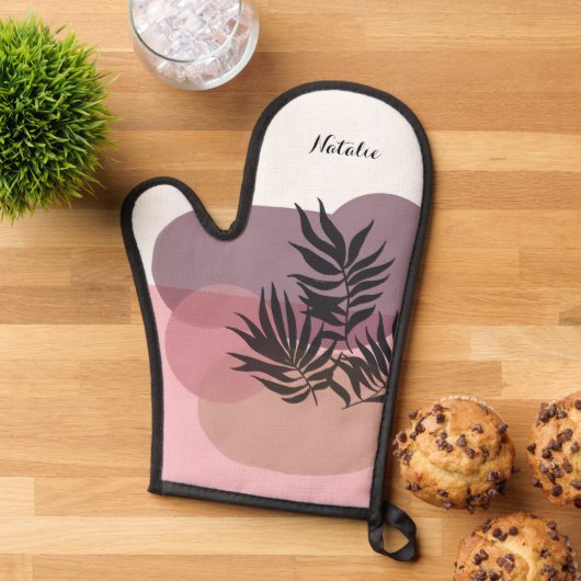 Soft Pastel Pink Abstract Tropical 鍋つかみ (トップダウン)