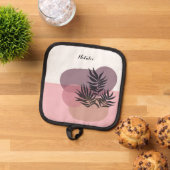 Soft Pastel Pink Abstract Tropical 鍋敷き (トップダウン)