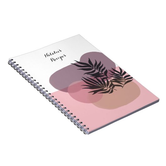 Soft Pastel Pink Abstract Tropical Notebook ノートブック (右側)