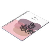 Soft Pastel Pink Abstract Tropical Notebook ノートブック (左側)