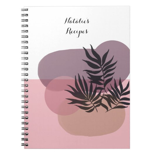Soft Pastel Pink Abstract Tropical Notebook ノートブック (正面)