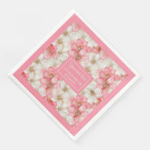 Soft Pastel Pink Gold Napkins Delicate Custom Name (コーナー)