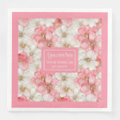 Soft Pastel Pink Gold Napkins Delicate Custom Name (正面)