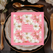 Soft Pastel Pink Gold Napkins Delicate Custom Name
