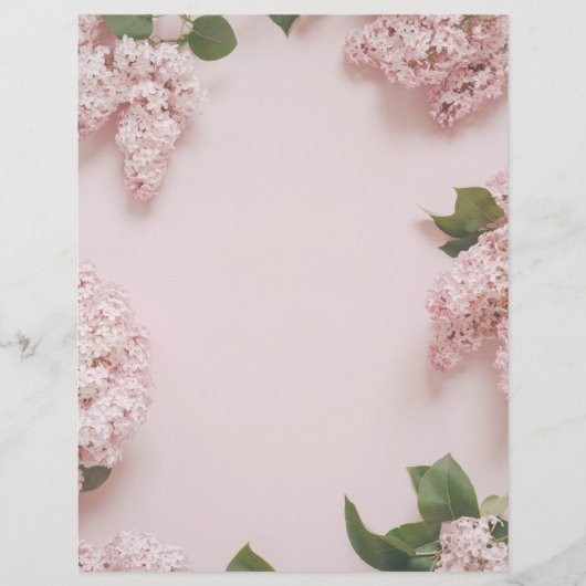 Soft pastel Pink lilacs scrapbook paper (正面)