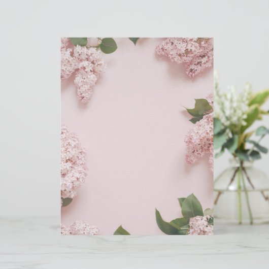Soft pastel Pink lilacs scrapbook paper (スタンド正面)