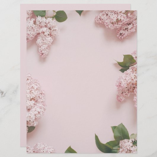 Soft pastel Pink lilacs scrapbook paper (正面/裏面)