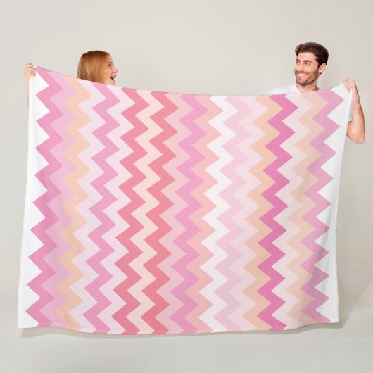 soft pastel pink striped colorful zigzag pattern フリースブランケット (インサイチュ)