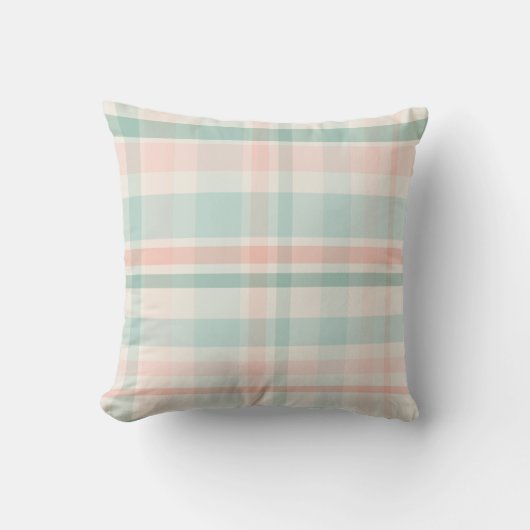 Soft Pastel Plaid one クッション (正面)