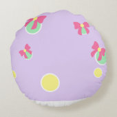 soft pastel polka dots and bows ラウンドクッション (裏面)