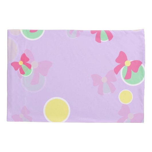 soft pastel polka dots and bows 枕カバー (裏面)