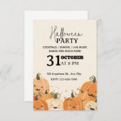 Soft Pastel Pumpkin Patch Halloween Party Invitati 招待状 (正面/裏面)