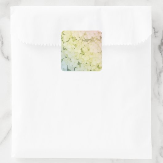  Soft Pastel Rainbow Hydrangea スクエアシール (バッグ)