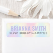 Soft pastel rainbow trendy modern return address ラベル (インサイチュ)