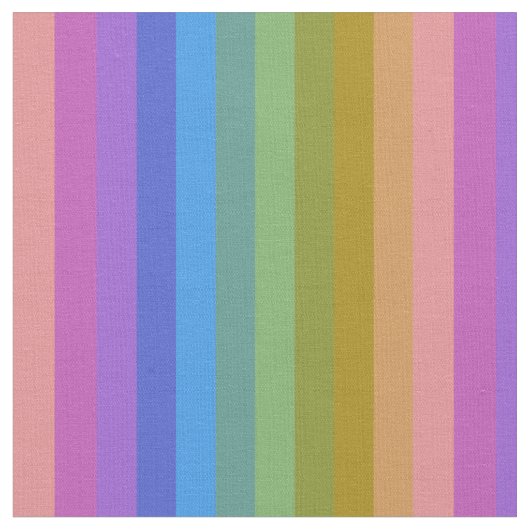 Soft Pastel Rainbow Vertical Stripes ファブリック (クローズアップ)