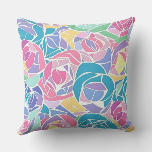 Soft Pastel Rose Love クッション (裏面)