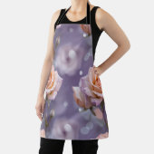 Soft Pastel Roses In Shades Of Peach And Pale Pink エプロン (インサイチュ)