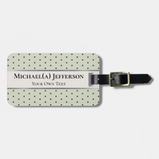 Soft Pastel Sage Green and Black Polka Dot Elegant ラゲッジタグ
