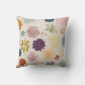 Soft Pastel Snowflake Floral Throw Pillow – Warm B クッション (裏面)