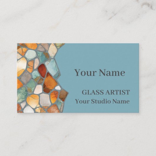 Soft Pastel Stained Glass Business Card 名刺 (正面)