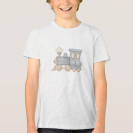 Soft Pastel Toy Train Locomotive Illustration トライブレンドＴシャツ