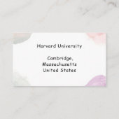 Soft Pastel University Lecturer Elegant Academic 名刺 (裏面)