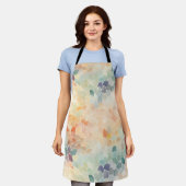 Soft Pastel Watercolor Abstract エプロン (着用した状態)