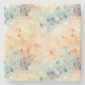 Soft Pastel Watercolor Abstract ストーンコースター (正面)