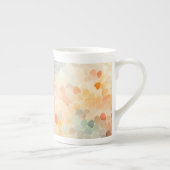 Soft Pastel Watercolor Abstract ボーンチャイナマグカップ (右)