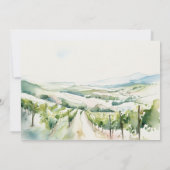 Soft Pastel Watercolor Vineyard Landscape Wedding 招待状 (裏面)