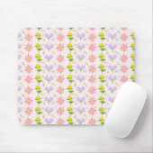 Soft Pastel Wildflower Botanical Pattern Mousepad  マウスパッド (マウス)