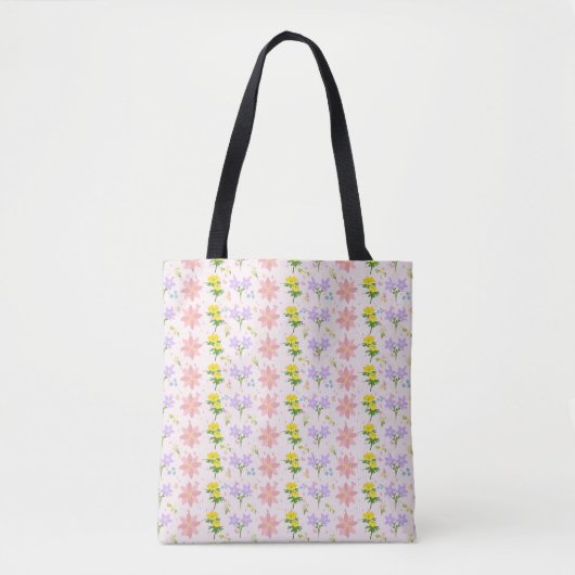  ​Soft Pastel Wildflower Pattern Tote Bag トートバッグ (正面)