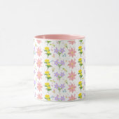 Soft Pastel Wildflower Pattern Two-Tone mug マグカップ (中央)