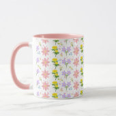 Soft Pastel Wildflower Pattern Two-Tone mug マグカップ (左)