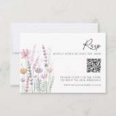 Soft Pastel Wildflower QR Code Wedding RSVP Card (正面)