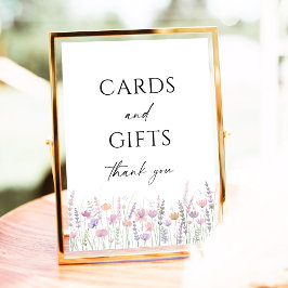 Soft Pastel Wildflower Wedding Cards & Gifts Sign ポスター