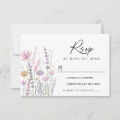 Soft Pastel Wildflower Wedding RSVP Card (正面)