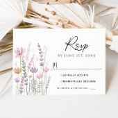 Soft Pastel Wildflower Wedding RSVP Card