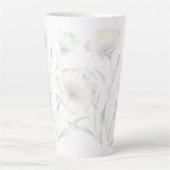 Soft Pastel Wildflowers Watercolor Grace カフェラテマグ (正面)