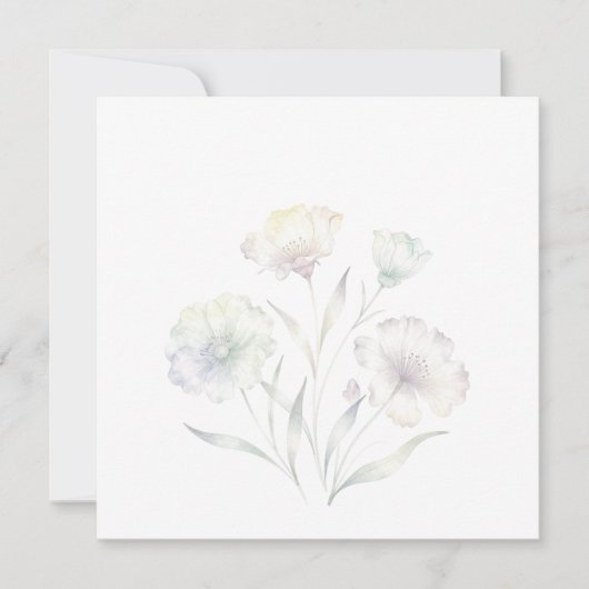 Soft Pastel Wildflowers Watercolor Grace セーブザデート (正面)