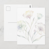 Soft Pastel Wildflowers Watercolor Grace ポストカード (正面/裏面)