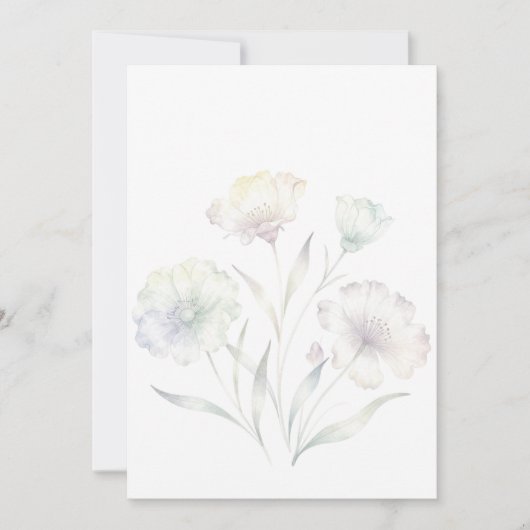 Soft Pastel Wildflowers Watercolor Grace 招待状 (正面)