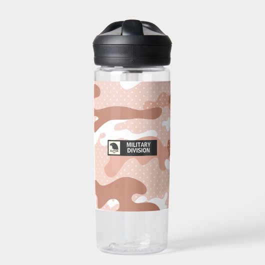 Soft Peach Camouflage Pattern ウォーターボトル (正面)