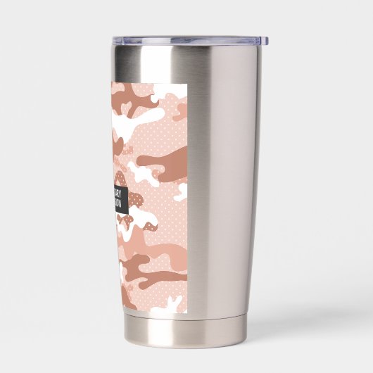 Soft Peach Camouflage Pattern 保温保冷タンブラー (左面)