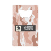 Soft Peach Camouflage Polka Dot Pattern クレジットカード栓抜き (正面)