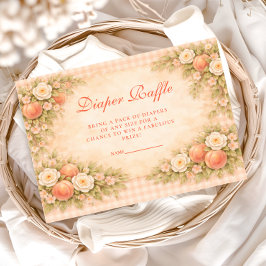 Soft Peach Floral Diapper Raffle エンクロージャーカード
