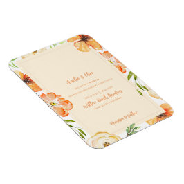 Soft Peach Floral Magnetic Wedding Invitation マグネット